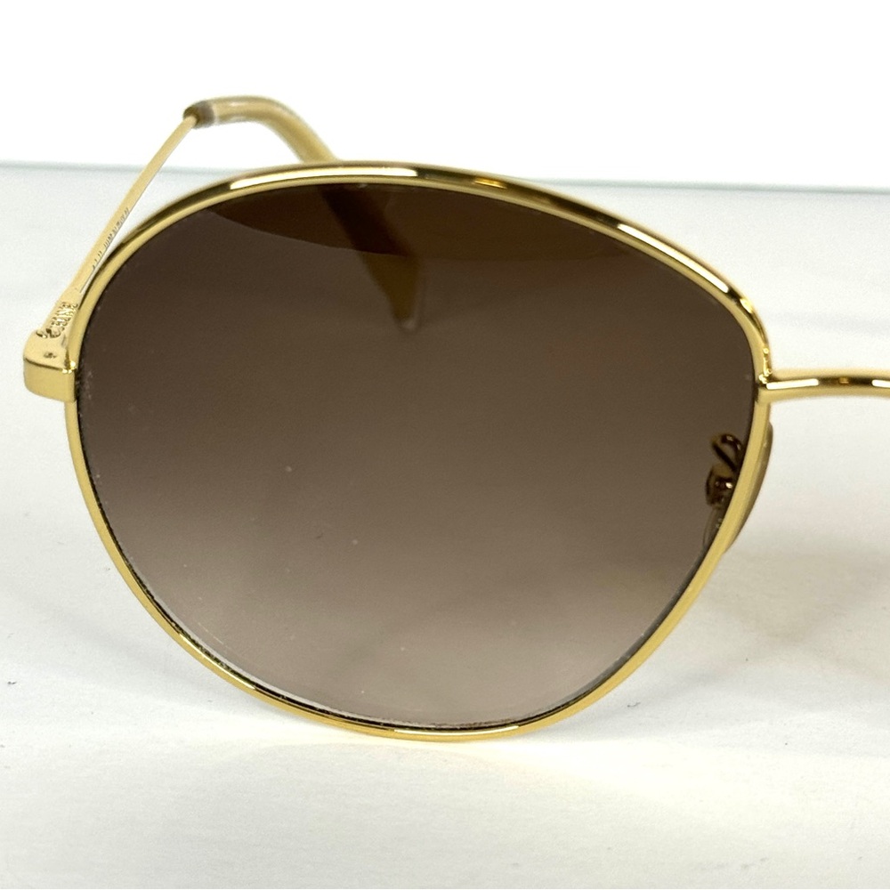 CELINE 61MM Oval Sunglasses NEW Gold Smoke Made in Italy - Picture 3 of 15